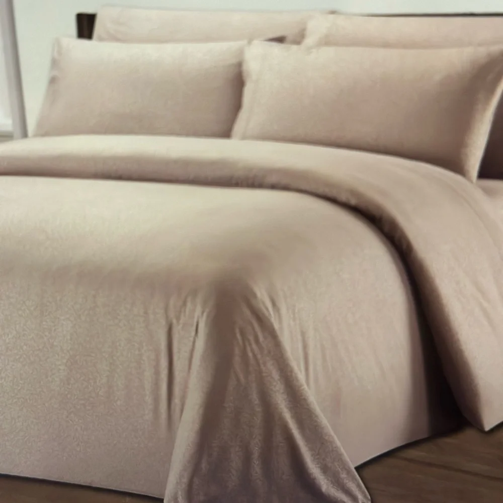 Traditional At Home 6pc Full Sheet Set Cafe Mocha embossed floral print